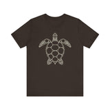 Sea Turtle Detailed Circle Graphic Tee White Ink - 6 Colors