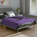 Purple and Black Sea Turtle Velveteen Microfiber Blanket - 3 Sizes