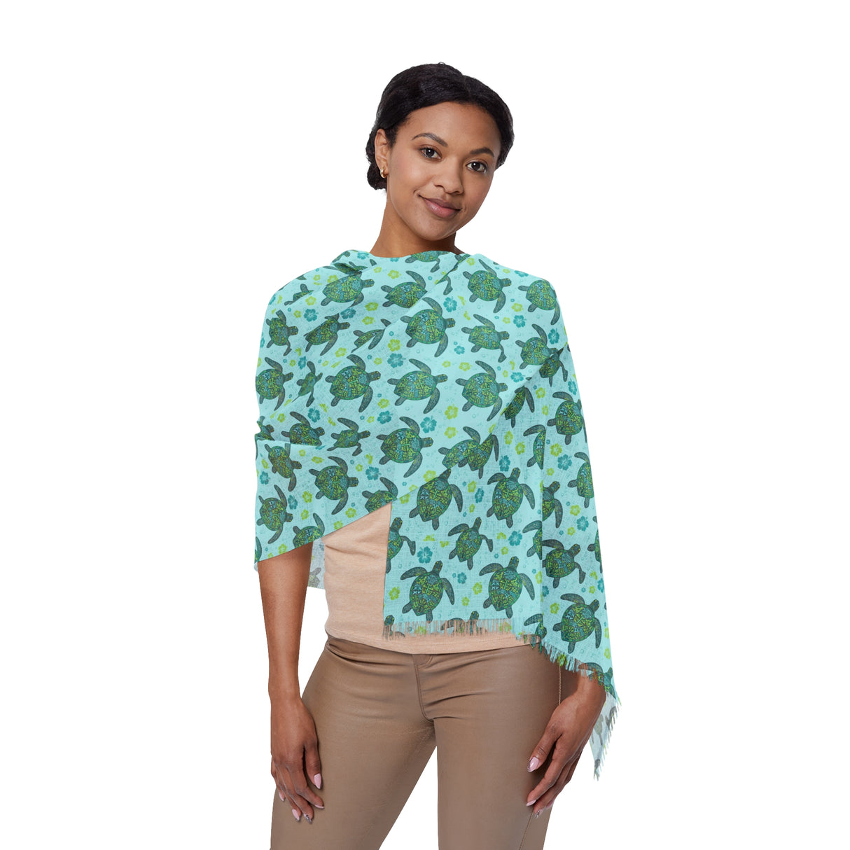 Light Blue and Green Sea Turtles Light Scarf
