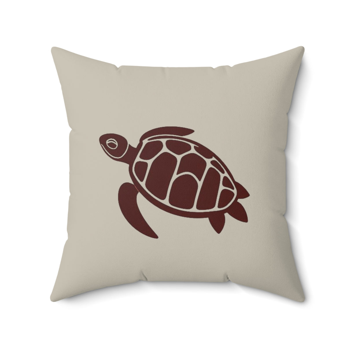 Brown Sea Turtle Pillow, Faux Suede Pillow - 4 sizes