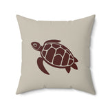 Brown Sea Turtle Pillow, Faux Suede Pillow - 4 sizes