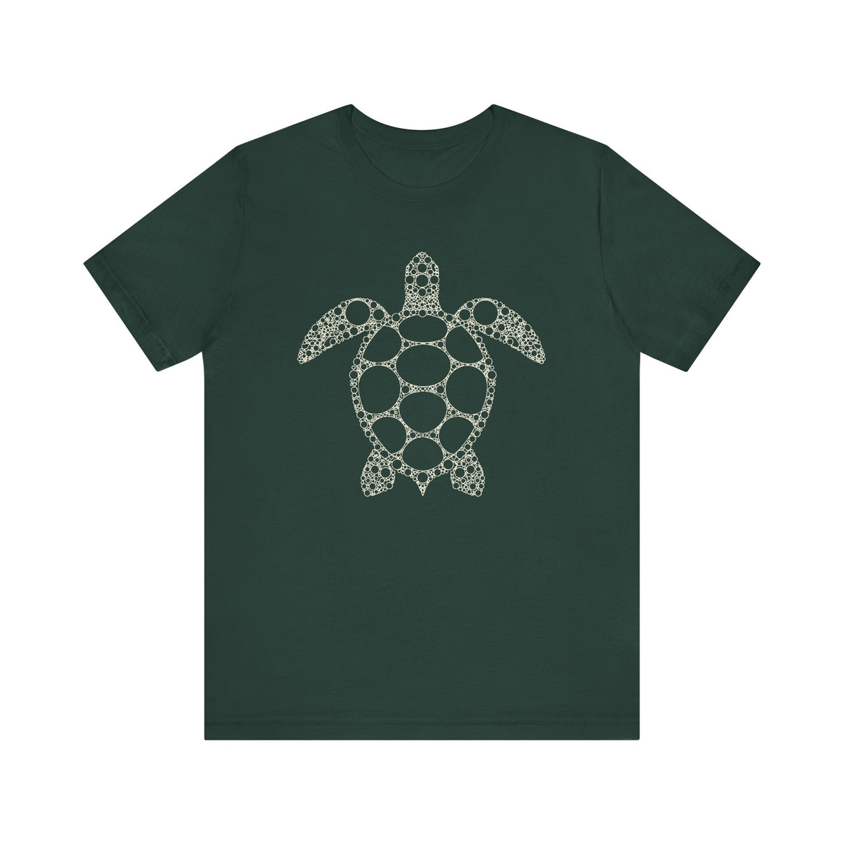 Sea Turtle Detailed Circle Graphic Tee White Ink - 6 Colors
