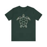 Sea Turtle Detailed Circle Graphic Tee White Ink - 6 Colors
