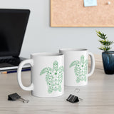 Tropical Green Sea Turtle Design Mug