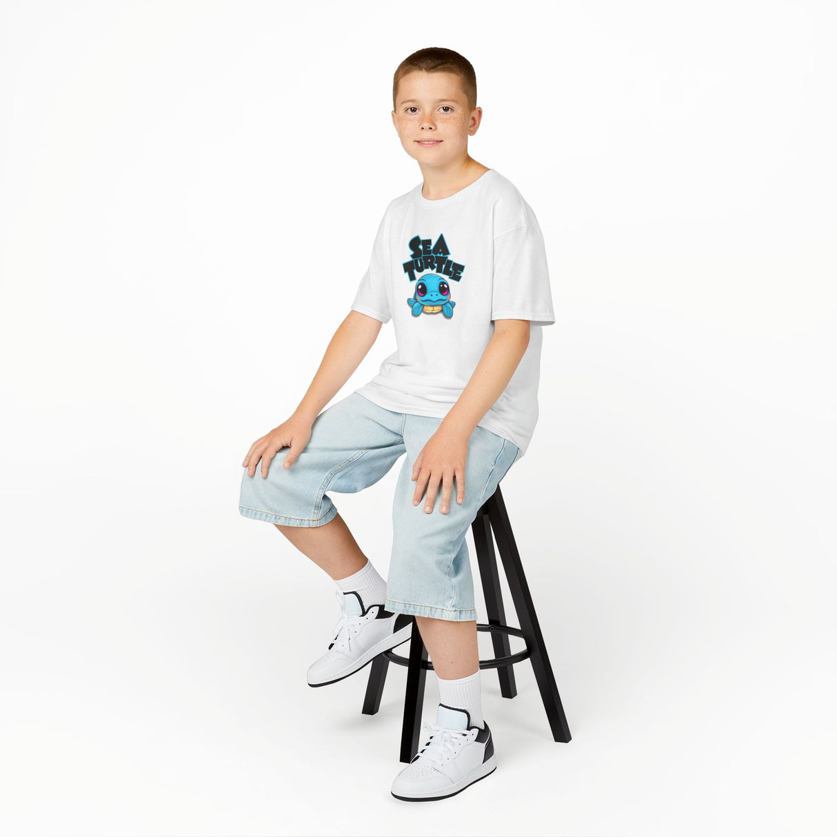 Kids Cute Baby Sea Turtle Blue Cartoon Tee - 7 colors