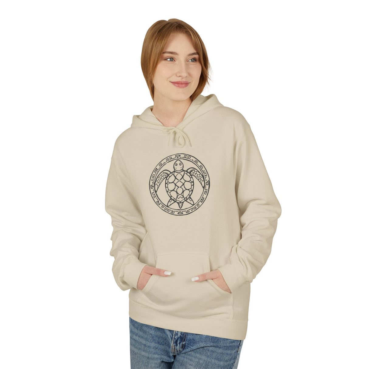 Tribal Sea Turtle Hoodie - Comfy Unisex Fleece Sweatshirt - 5 Colors