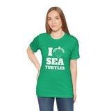 I Heart Sea Turtles White Ink Graphic Tee - 7 Colors