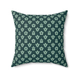 Teal and Black Tropical Pattern Sea Turtle Faux Suede Pillow - 4 sizes
