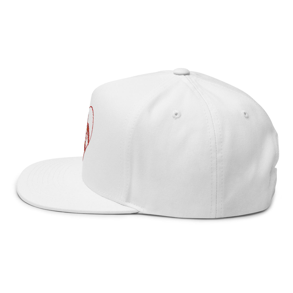 Red Sea Turtle Heart Embroidered Flat Bill Cap