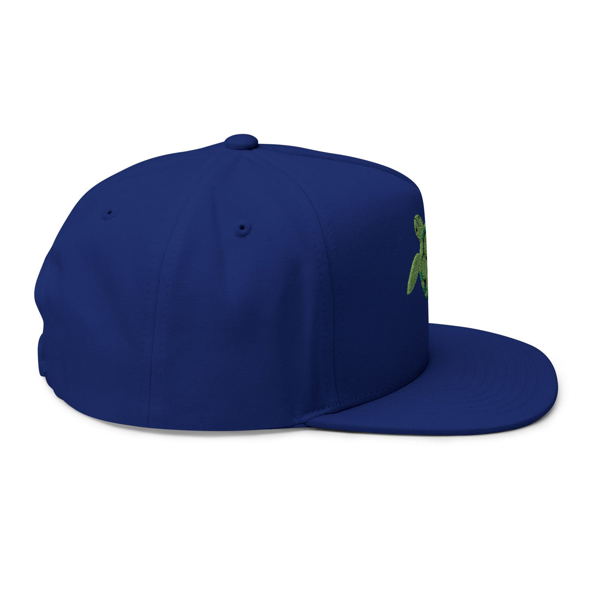 Green Sea Turtle Embroidered Flat Bill Cap