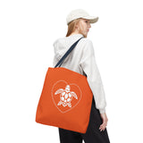 Orange Sea Turtle Heart Tote Bag - 3 sizes