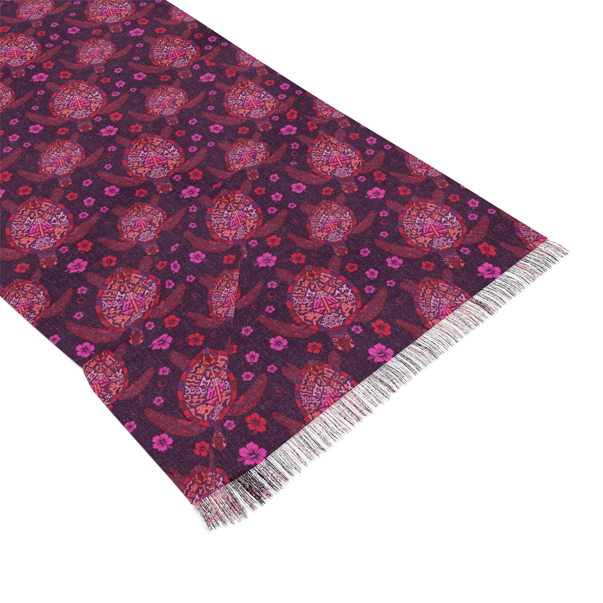 Purple Sea Turtle Print Light Scarf