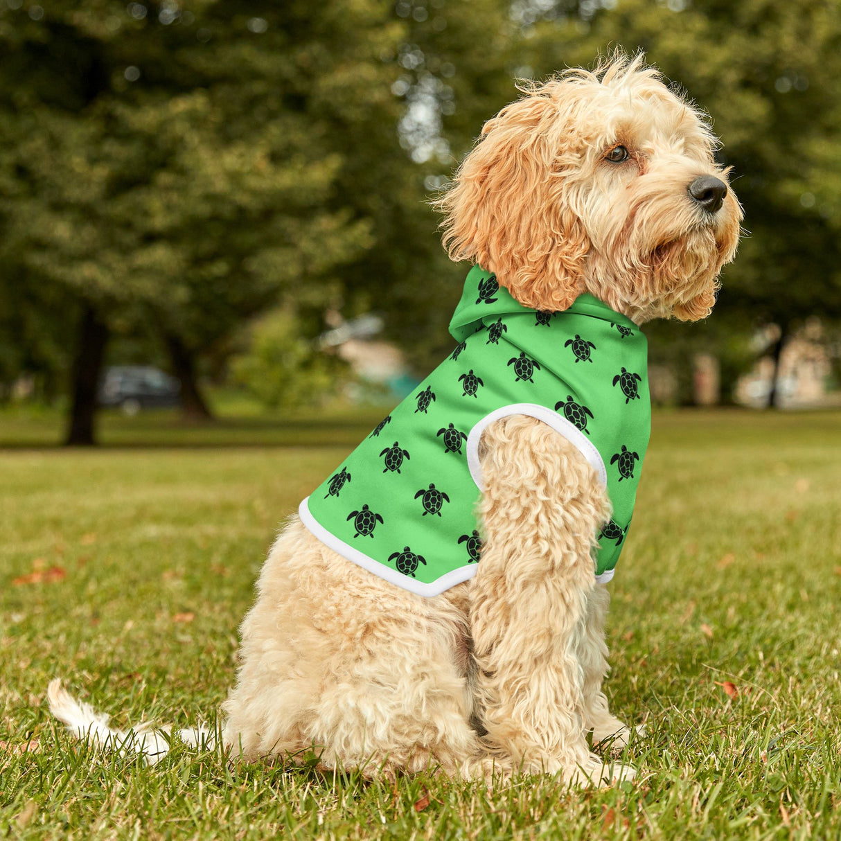 Green and Black Sea Turtle Pet Hoodie