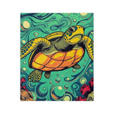 Vibrant Sea Turtle-Themed Velveteen Microfiber Blanket - 3 Sizes