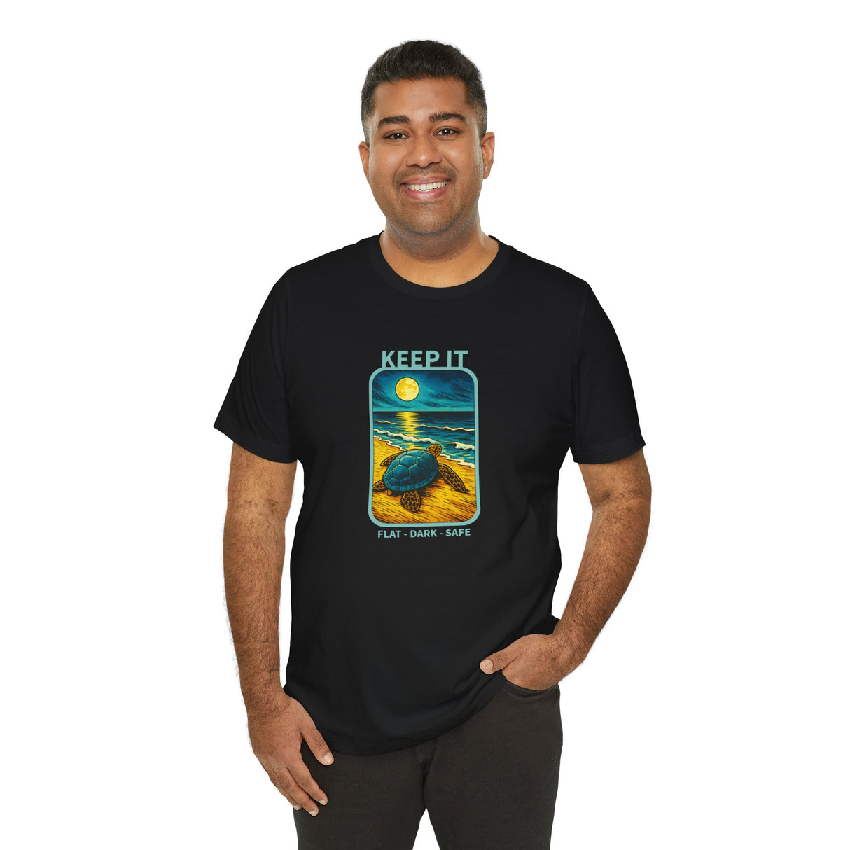 Keep it Dark Flat Safe Sea Turtle Illustration Tee - 4 colors