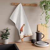 Swimming Orange Sea Turtle Tea Towel (cotton, poly)