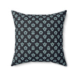Dark Blue and Orange Tropical Pattern Sea Turtle Faux Suede Pillow - 4 sizes