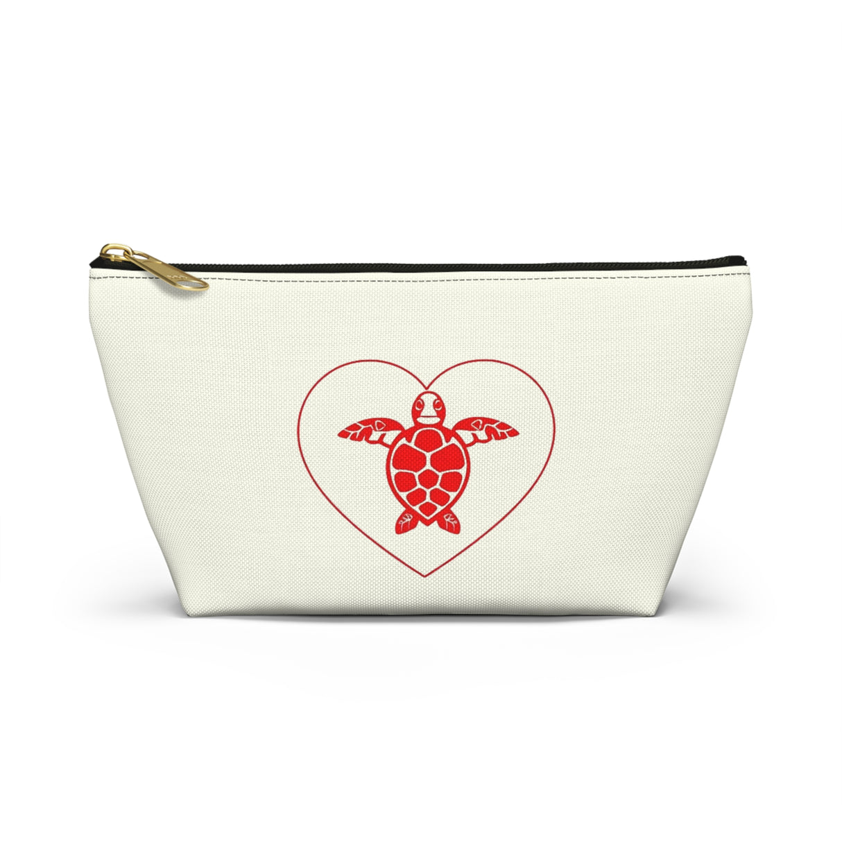 Red Heart Sea Turtle Print Accessory Pouch