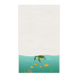 Blue and Green Sea Turtle and Fish Tea Towel (cotton, poly)