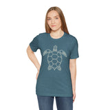 Sea Turtle Detailed Circle Graphic Tee White Ink - 6 Colors