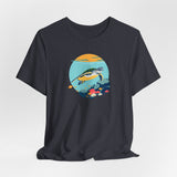 Sea Turtle At Sea Circle Design Unisex Jersey Short Sleeve Tee, Great Gift For Sea Turtle Lovers, Sea Turtle Shirt