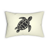 Off White Sea Turtle Lumbar Pillow