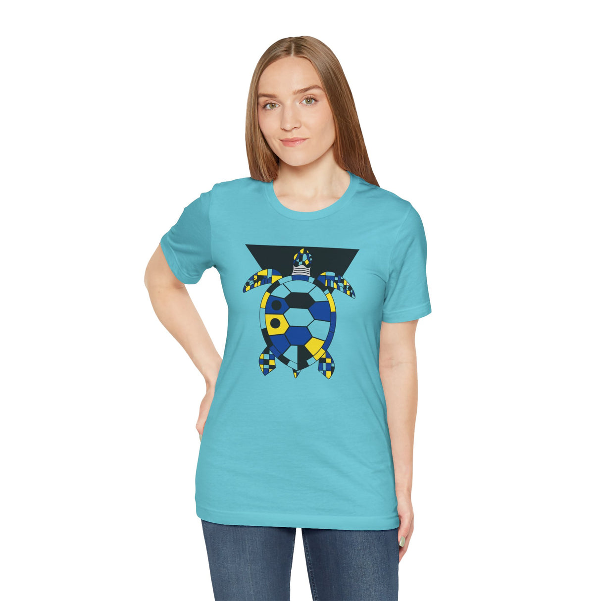 Bauhaus Blue Yellow Black Sea Turtle Graphic Tee - 5 Colors