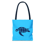 Blue Sea Turtle Icon Tote Bag - 3 sizes