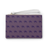 Purple Monochrome Stylish Sea Turtle Faux Leather Clutch Bag