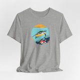 Sea Turtle At Sea Circle Design Unisex Jersey Short Sleeve Tee, Great Gift For Sea Turtle Lovers, Sea Turtle Shirt