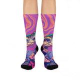 Psycedilic Sea Turtle Cushioned Crew Socks