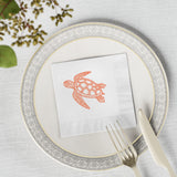 Orange Tropical SeaTurtle-Themed Cocktail Napkins