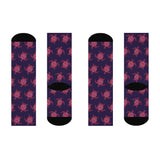 Purple Sea Turtle Cushioned Crew Socks