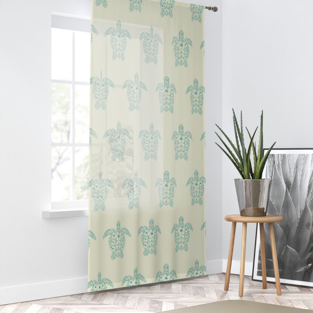Sea Turtle Tropical Pattern Window Curtain