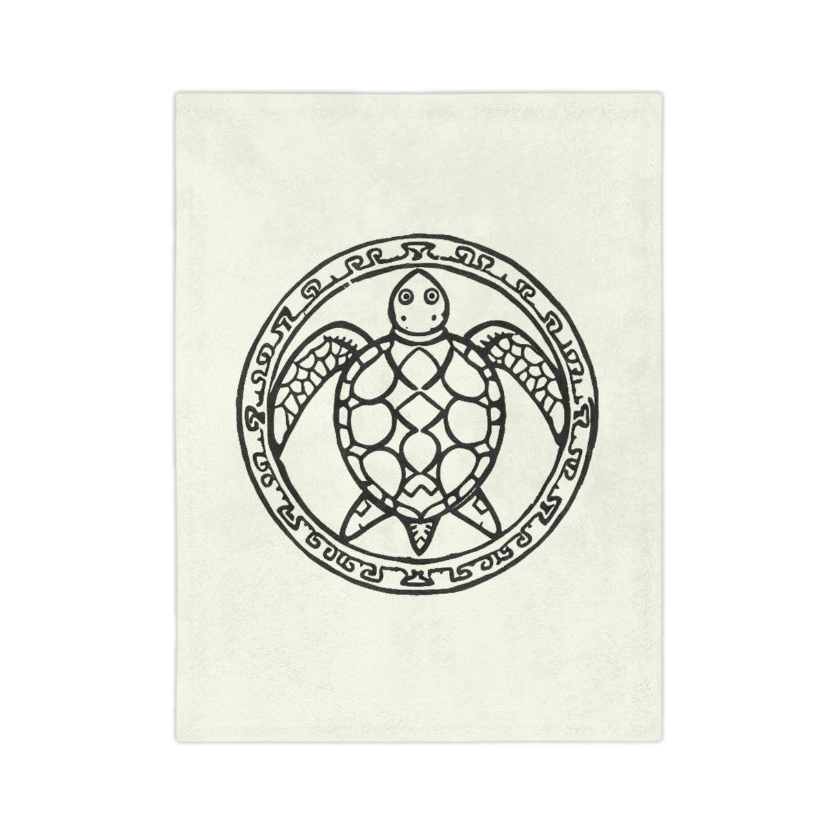 Tribal Tropical Sea Turtle-Themed Velveteen Microfiber Blanket - 3 Sizes