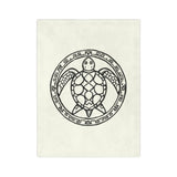 Tribal Tropical Sea Turtle-Themed Velveteen Microfiber Blanket - 3 Sizes