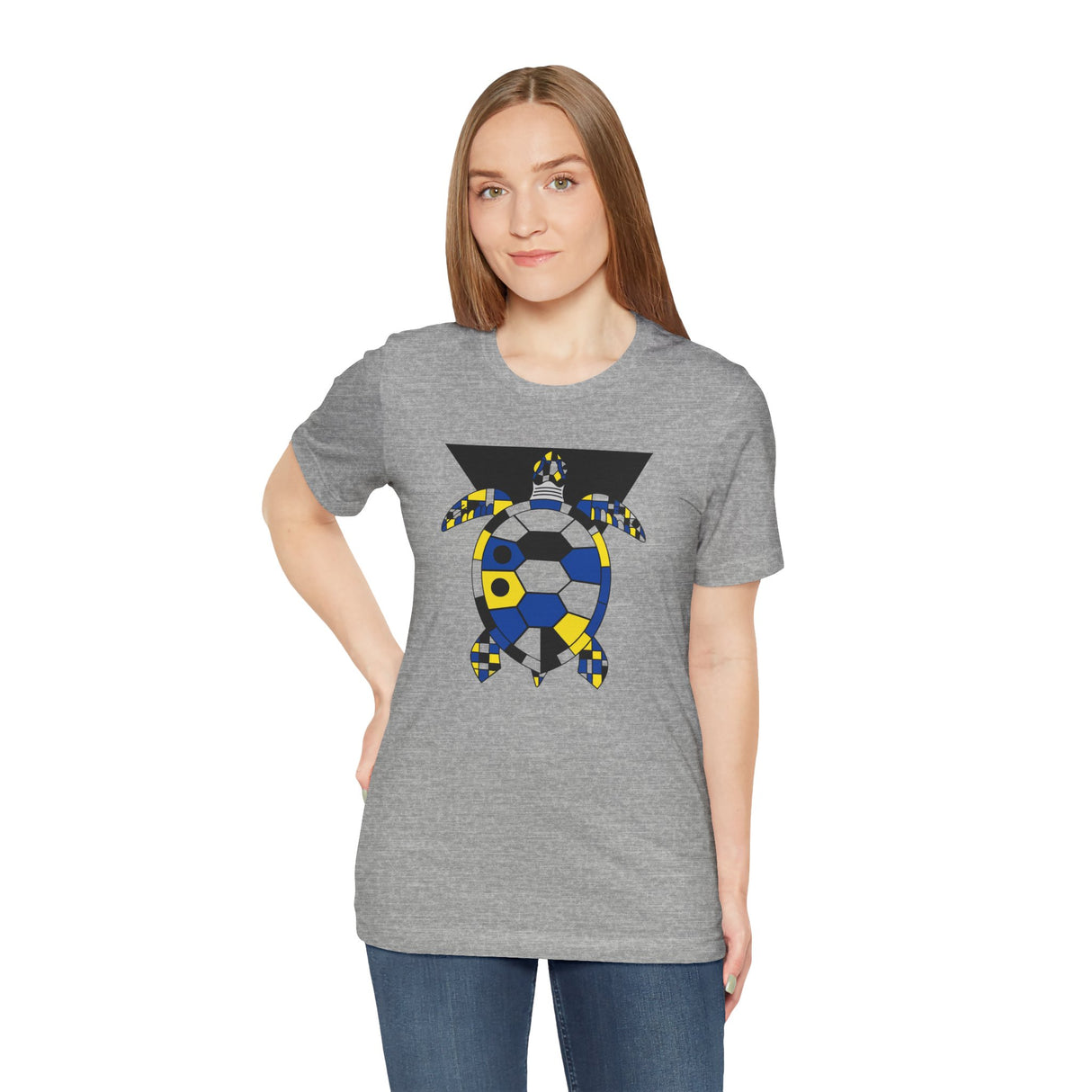 Bauhaus Blue Yellow Black Sea Turtle Graphic Tee - 5 Colors