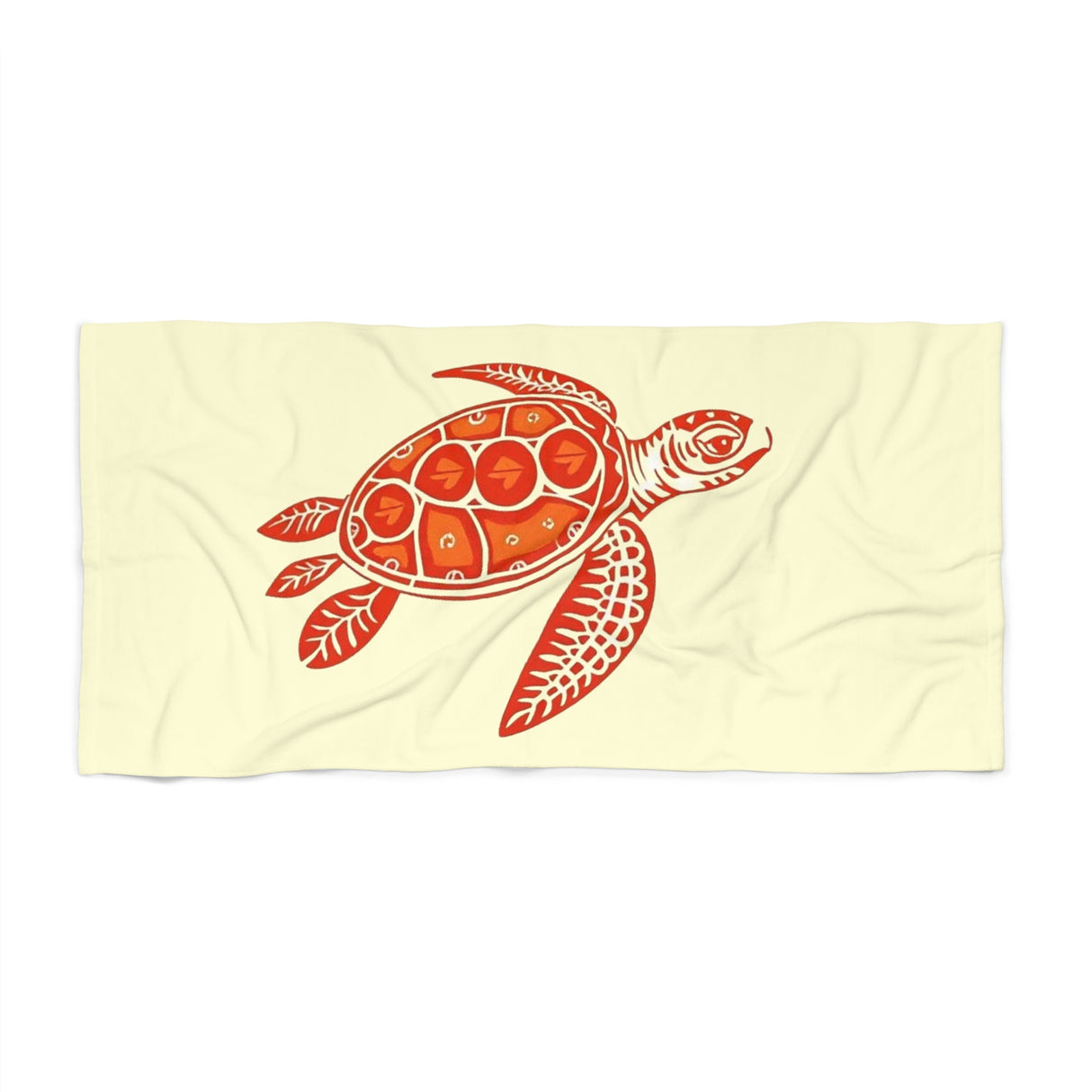 Red And Orange Sea Turtle Beach Towel - Vibrant Summer, Pool Party Accessory, Eco-Friendly, Perfect for Beach Days, Gift for Ocean Lovers