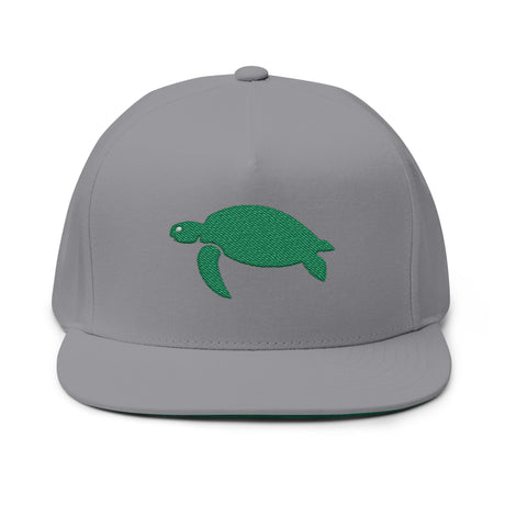 Sea Turtle Profile Embroidered Flat Bill Cap