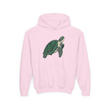 Kids Green Sea Turtle Illustration Hoodie - 5 Colors