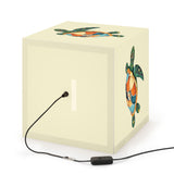 Green Collage Sea Turtle Geometric Light Cube Lamp