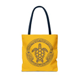 Gold and Purple Tropical Print Sea Turtle Tote Bag - 3 sizes