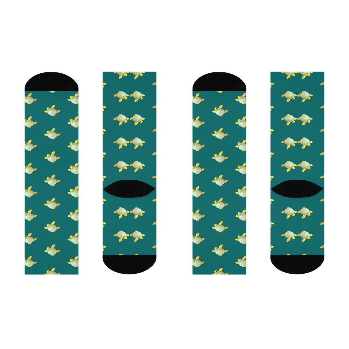 Teal Geodesign Sea Turtle Cushioned Crew Socks