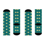 Teal Geodesign Sea Turtle Cushioned Crew Socks