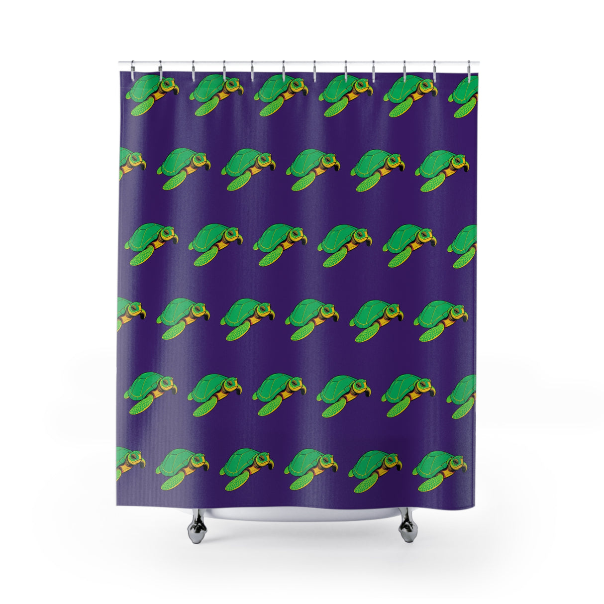 Wild Purple Sea Turtle Shower Curtains - Coastal Bathroom Decor