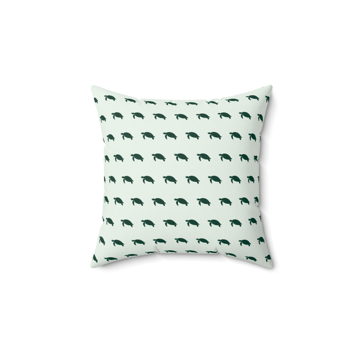 Green Turtle Pattern Faux Suede Pillow, Coastal Home Decor, Boho Accent Cushion, Beach House Accent, Sea Turtle Decor