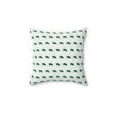 Green Turtle Pattern Faux Suede Pillow, Coastal Home Decor, Boho Accent Cushion, Beach House Accent, Sea Turtle Decor