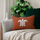 Burnt Orange Sea Turtle Lumbar Pillow