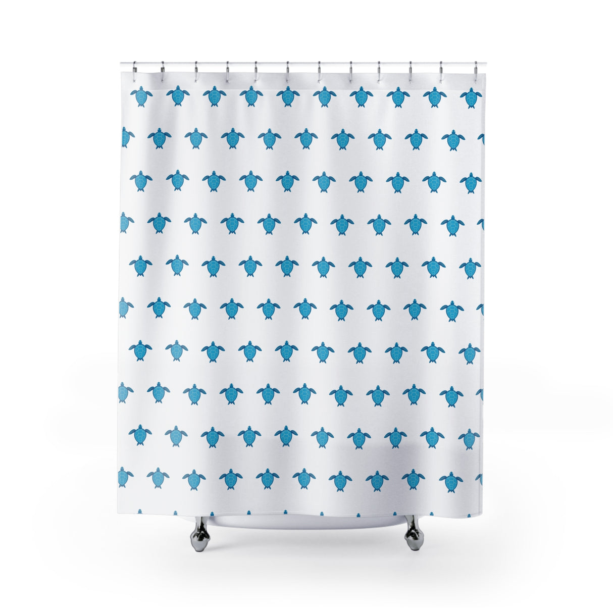 Fun Blue Sea Turtle Shower Curtains - Coastal Bathroom Decor