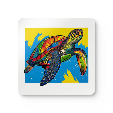 Vibrant Turtle Corkwood Coaster Set | Eco-Friendly Drinkware, Beach Decor, Nautical Gifts, Home Essentials, Colorful Coasters